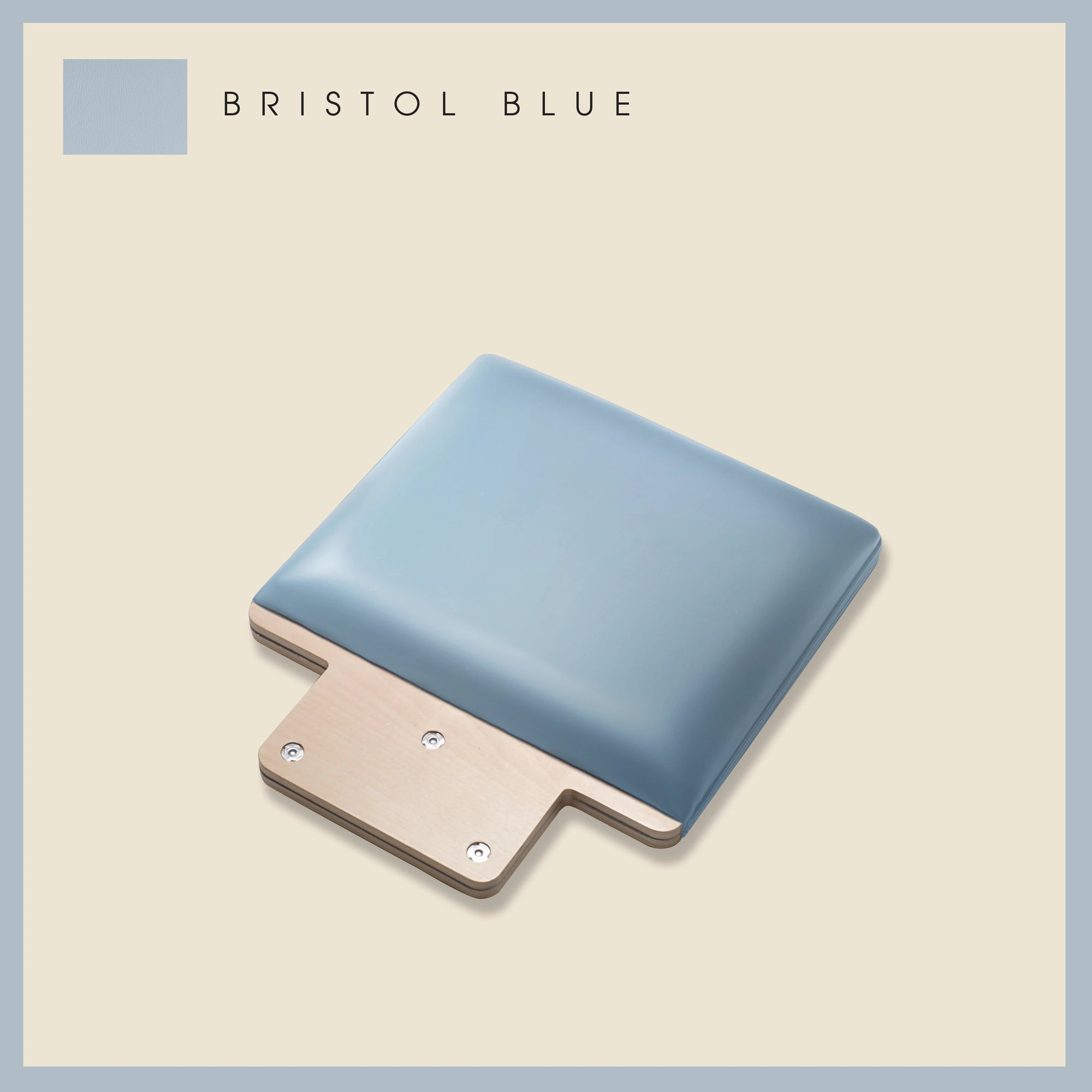 Padded jump board in Bristol Blue with a sleek, minimalistic design on a light beige background.