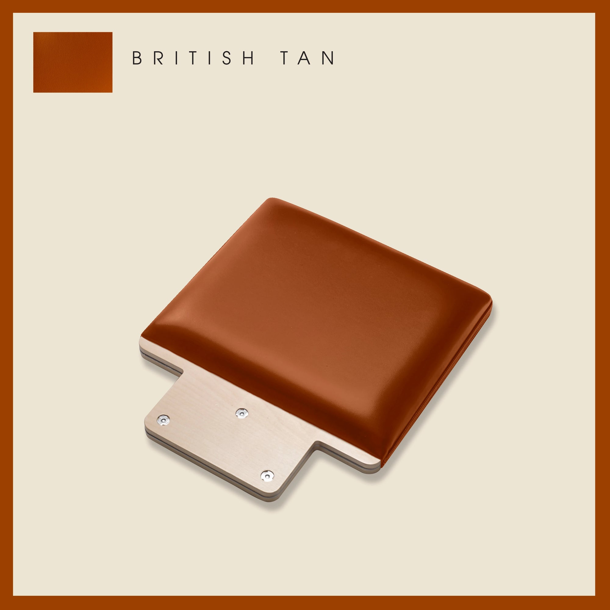 Padded jump board in British Tan with a sleek, minimalistic design on a light beige background.