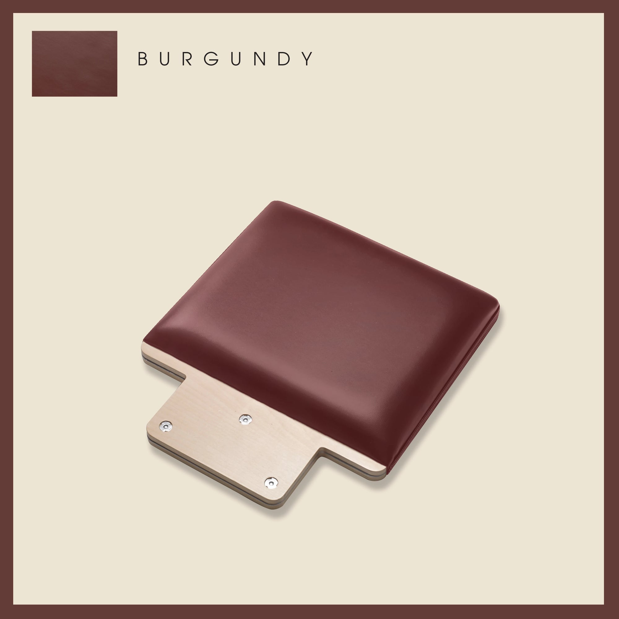 Padded jump board in Burgundy with a sleek, minimalistic design on a light beige background.