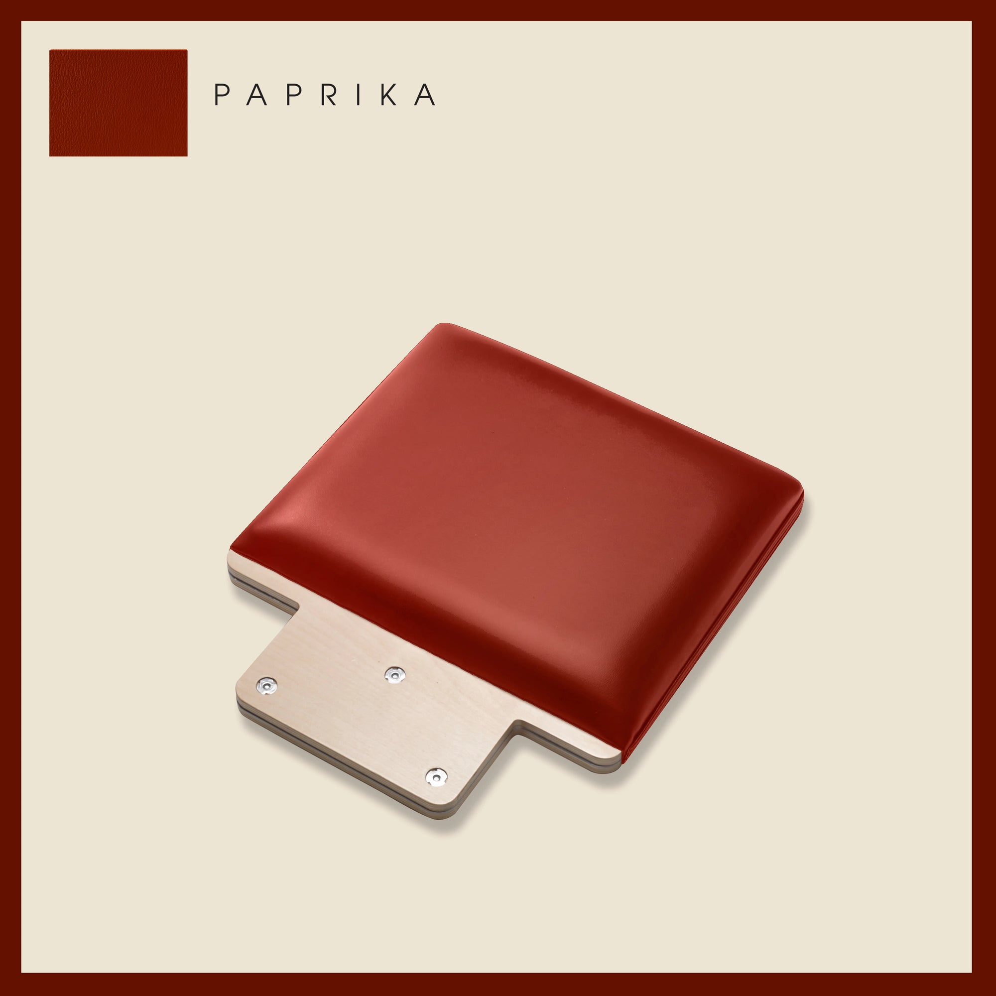 Paprika-colored padded jump board with a sleek, minimalistic design on a light beige background.