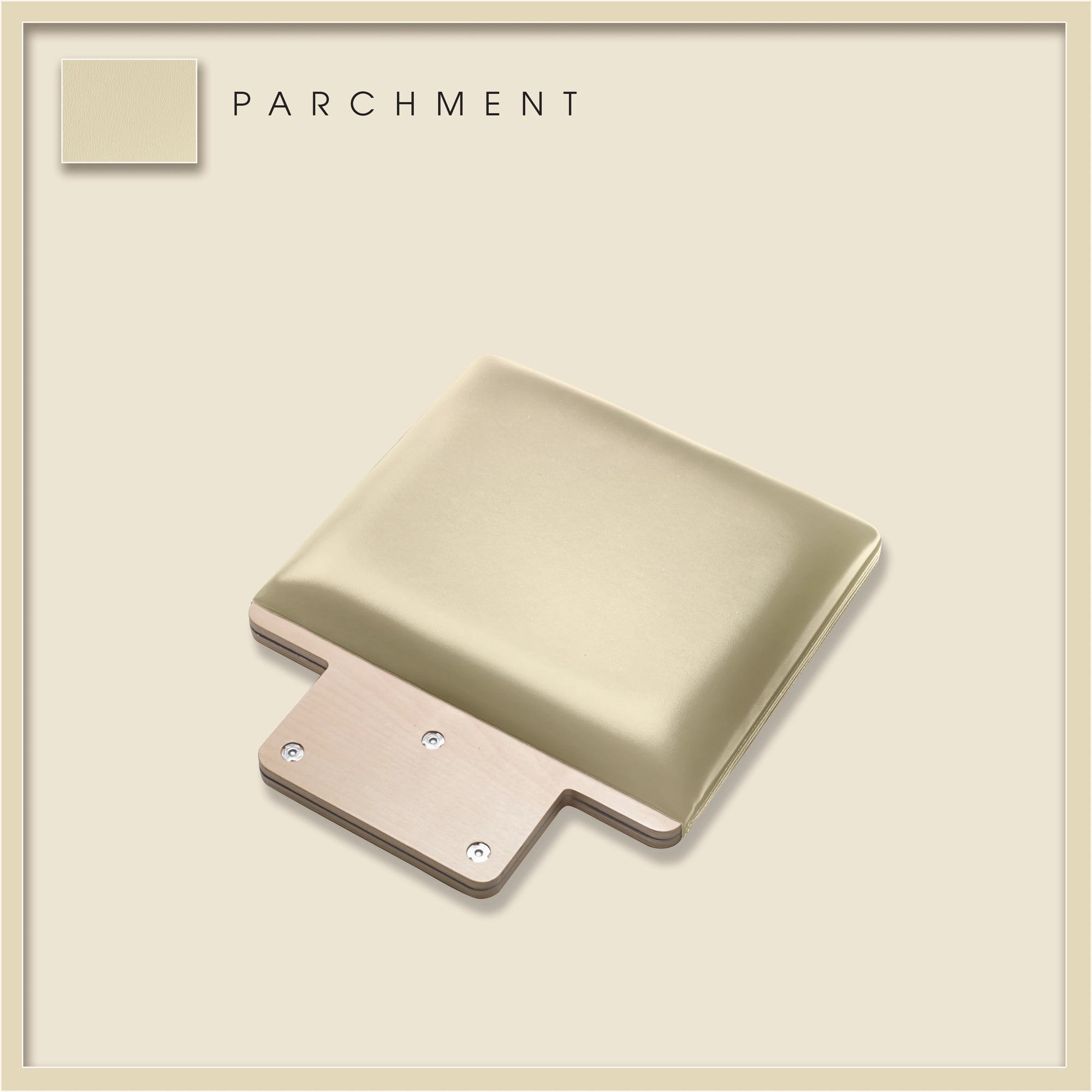 Parchment-colored padded jump board with a sleek, minimalistic design on a light beige background.