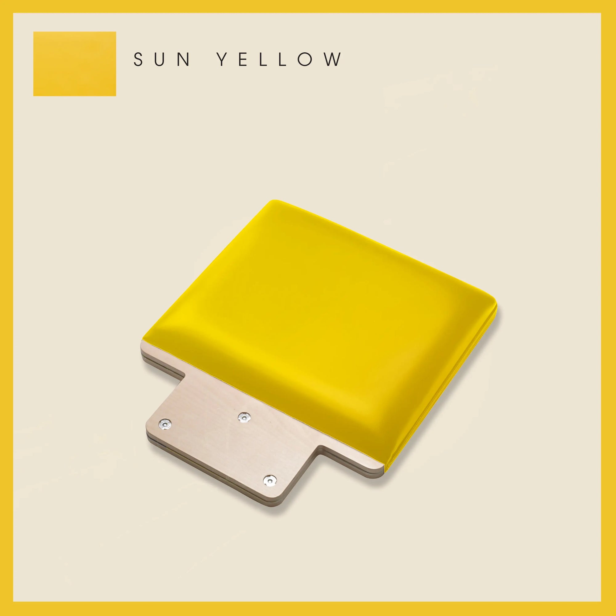 Sun Yellow padded jump board with a sleek, minimalistic design on a light beige background.