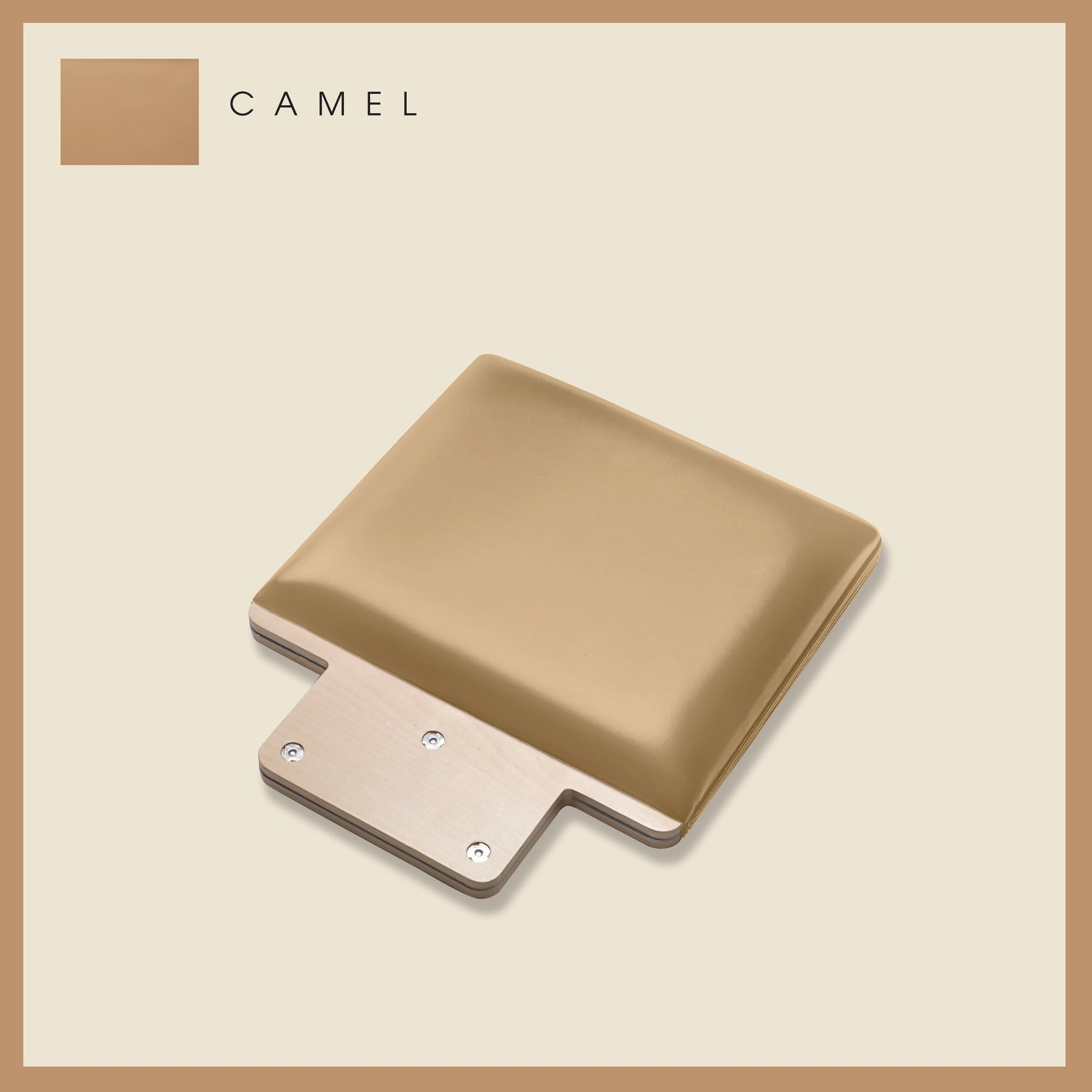 Padded jump board in Camel color with a sleek, minimalistic design on a light beige background.