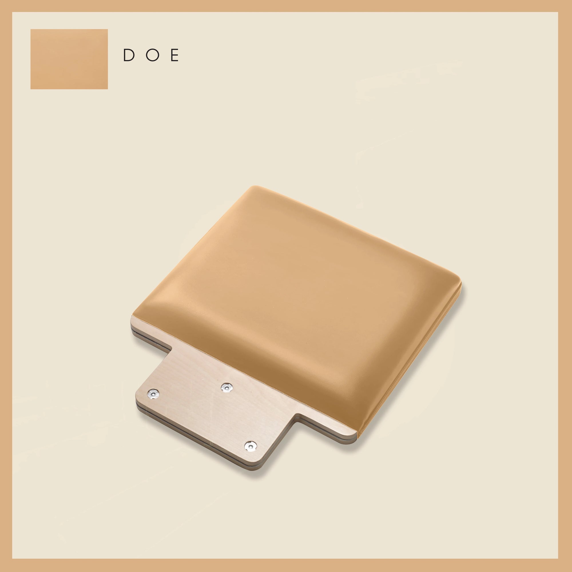 Doe-colored padded jump board with a sleek, minimalistic design on a light beige background.