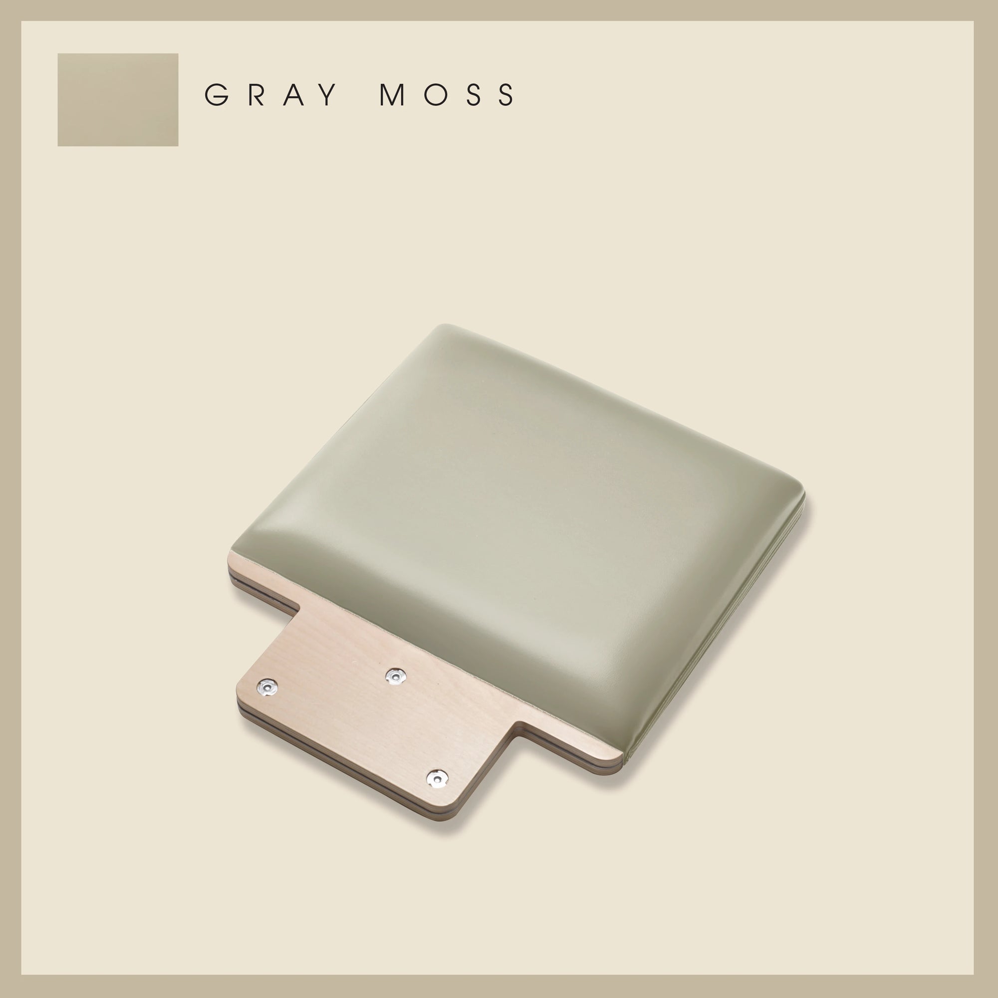 Gray Moss colored padded jump board with a sleek, minimalistic design on a light beige background.